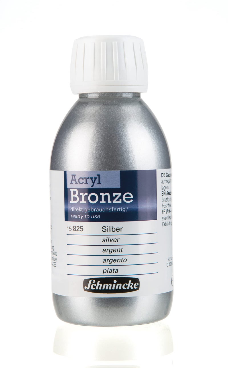 Schmincke - Aqua-Bronze, silver, 20 ml, 15 815 032, shiny metallic effects on gouache and watercolor paintings, paper, cardboard, painting board, canvas - Image 1